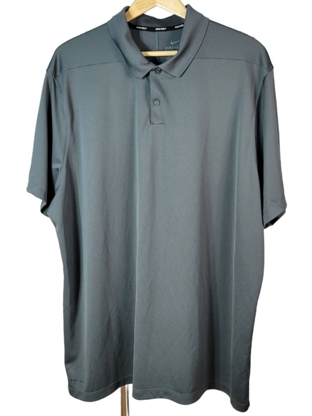 Nike Golf Dri-Fit Mens Victory Shirt Gray XXL Collar 2 Buttons Short Sleeve Polo